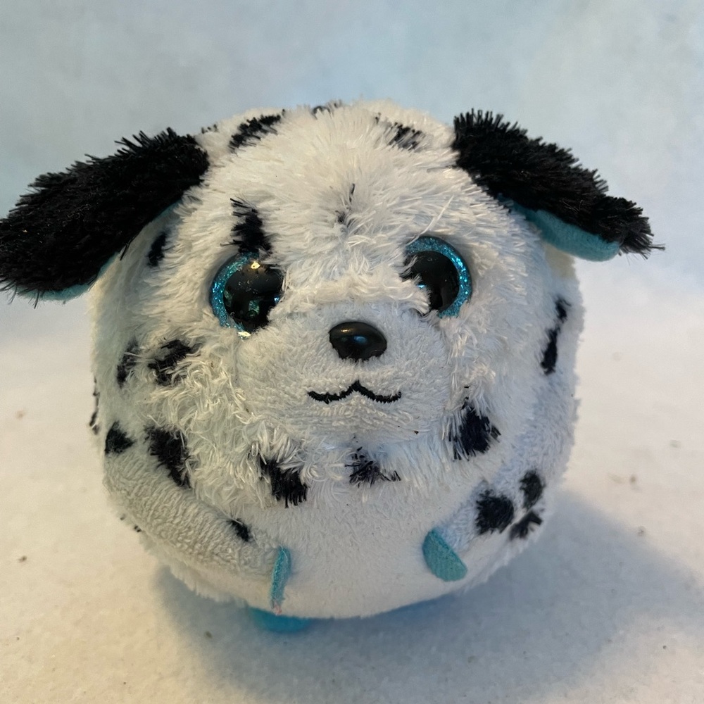 Ty Beanie Ballz Rascal Plush Dalmation Puppy Dog Round Stuffed Animal